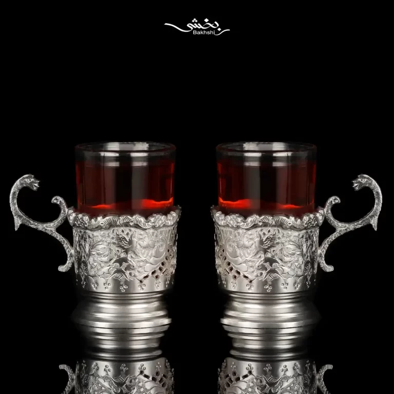 انگاره نقره شش عددی قلم گل و مرغ