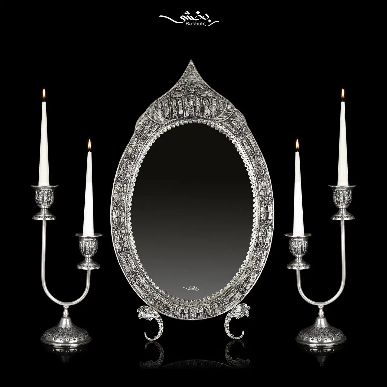 photo_2025-05-18_14-59-50 ست آینه بیضی تاجدار و شمعدان نقره دوشاخه تخت جمشیدست آینه بیضی تاجدار و شمعدان نقره دوشاخه تخت جمشید