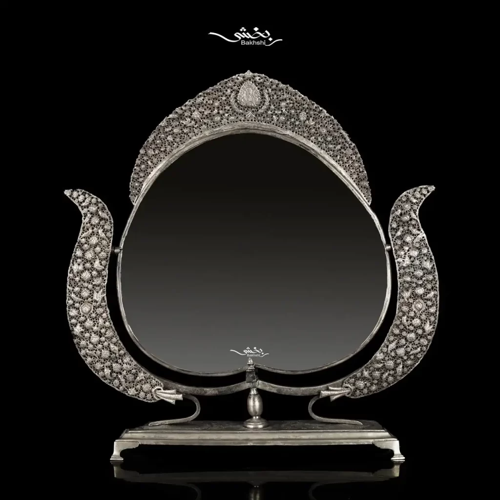 آینه نقره گهواره ای قلم ترنج