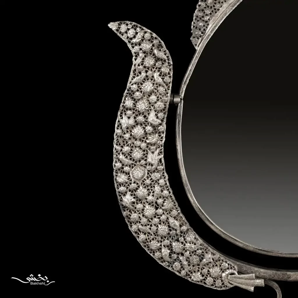 آینه نقره گهواره ای قلم ترنج