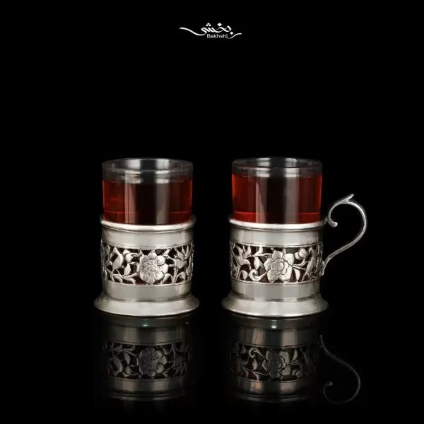 انگاره نقره شش عددی گل و مرغ اره کاری