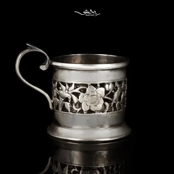 انگاره نقره شش عددی گل و مرغ اره کاری