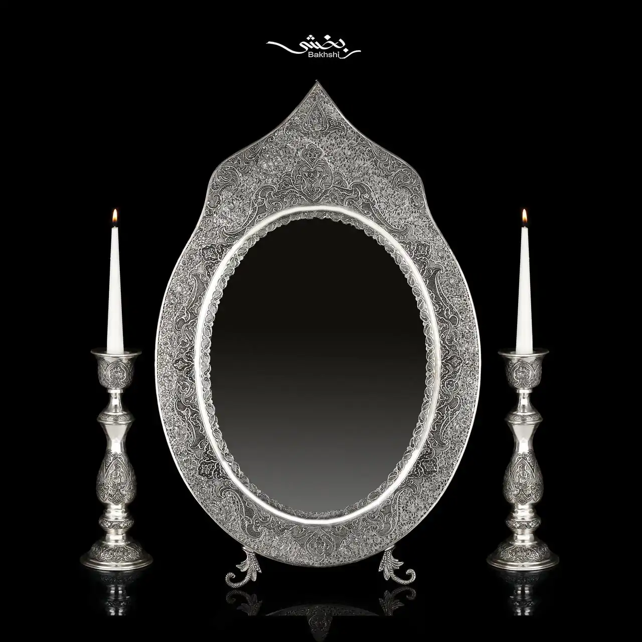 photo_2025-05-18_15-00-49 ست آینه و شمعدان مشبک و گل و مرغ ریزقلم اعلا