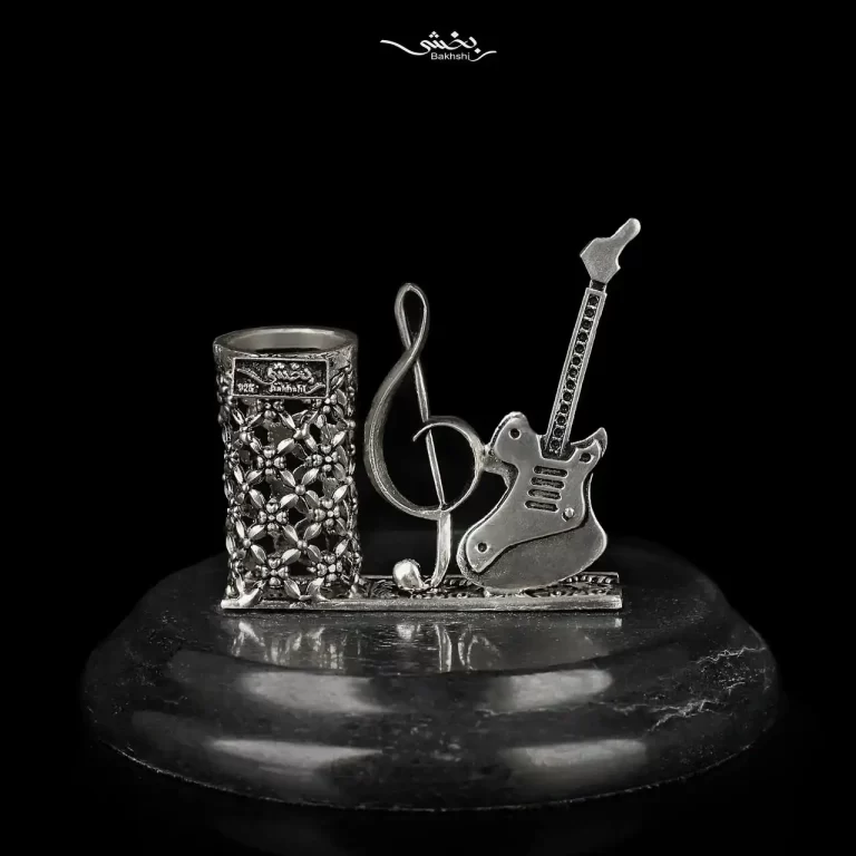 جاقلمی نقره و ساعت موسیقی