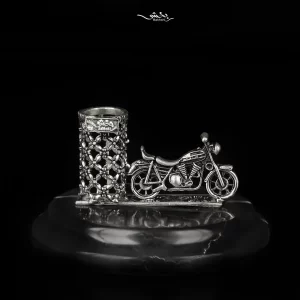 جاقلمی نقره و ساعت موتور