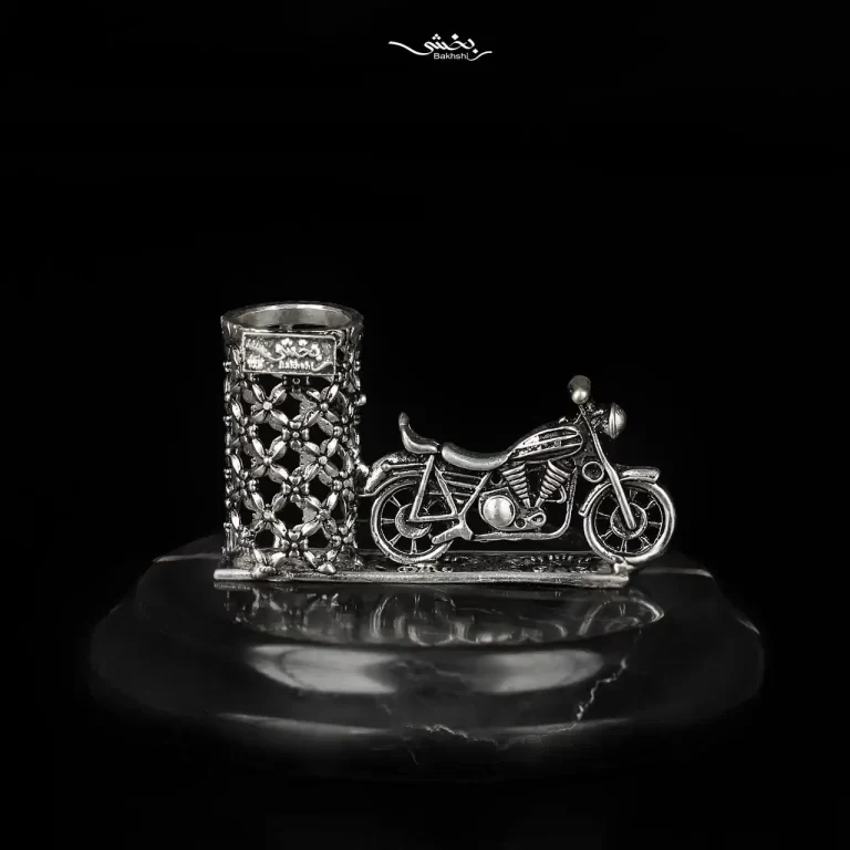 جاقلمی نقره و ساعت موتور