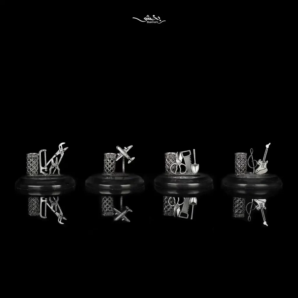 جاقلمی نقره و ساعت