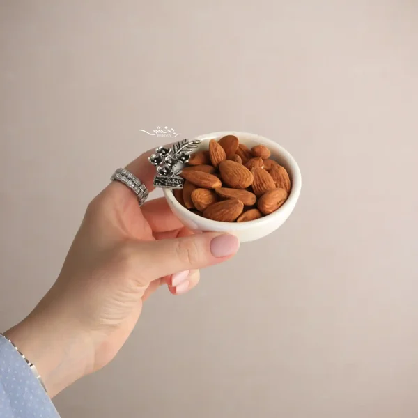 کاسه سرامیک نقره گل و برگ صدفی