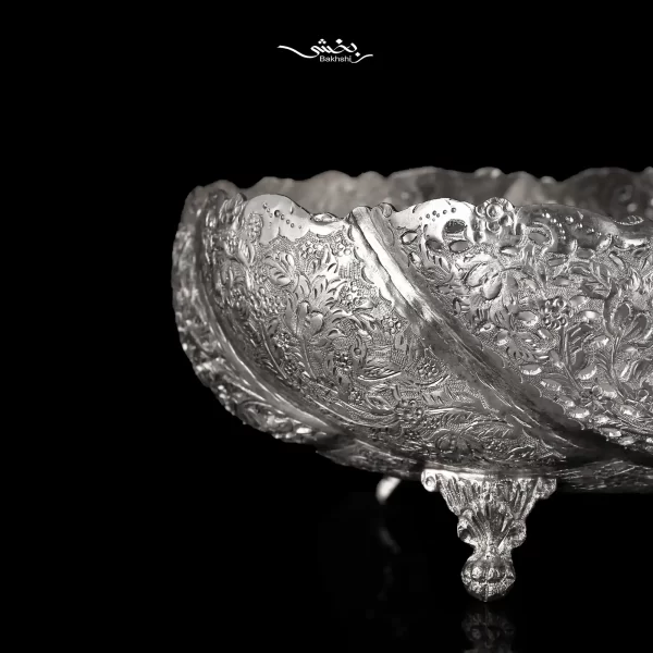 پسته خوری نقره پایه ریختگی گل و مرغ