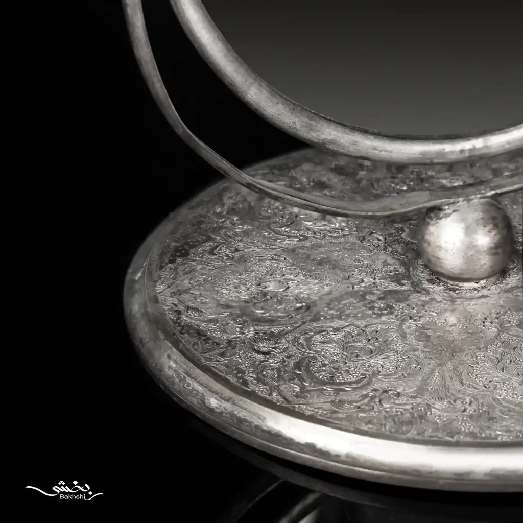 آینه نقره قلم ترنج اعلا گهواره ای