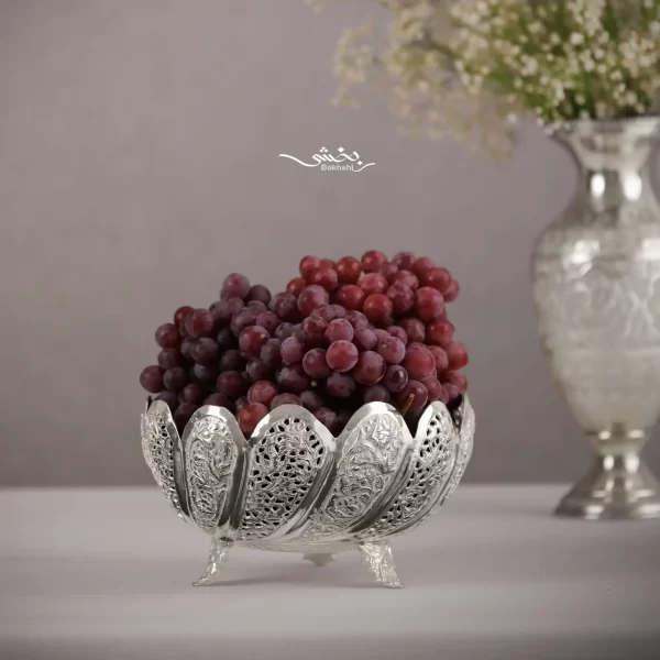 پسته خوری نقره پایه ریختگی گل و مرغ