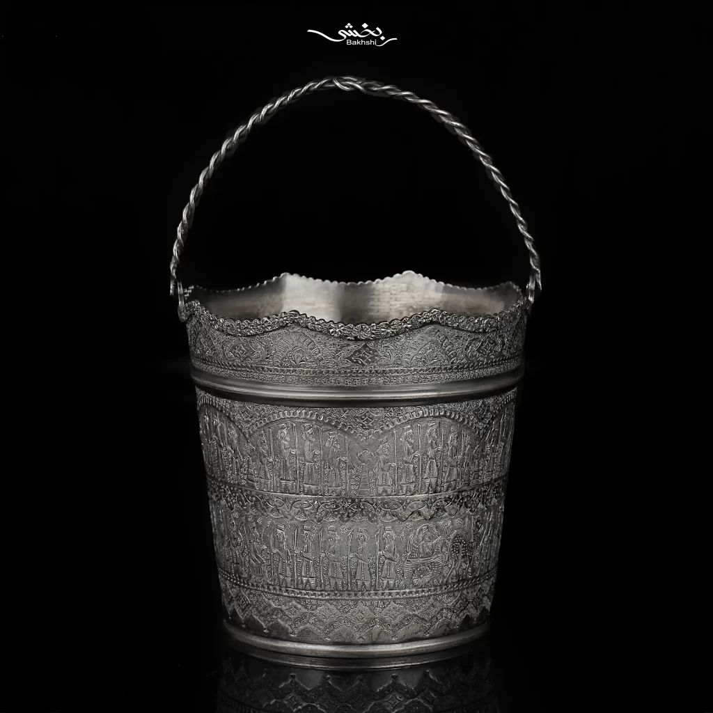 سطل نقره دسته دار قلم تخت جمشید