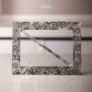 قاب عکس نقره مستطیل قلم تبریز