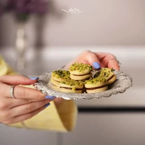 بشقاب گرد نقره ترنج ریزقلم