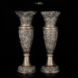 گلدان نقره شیپوری قلم شیراز قدیم