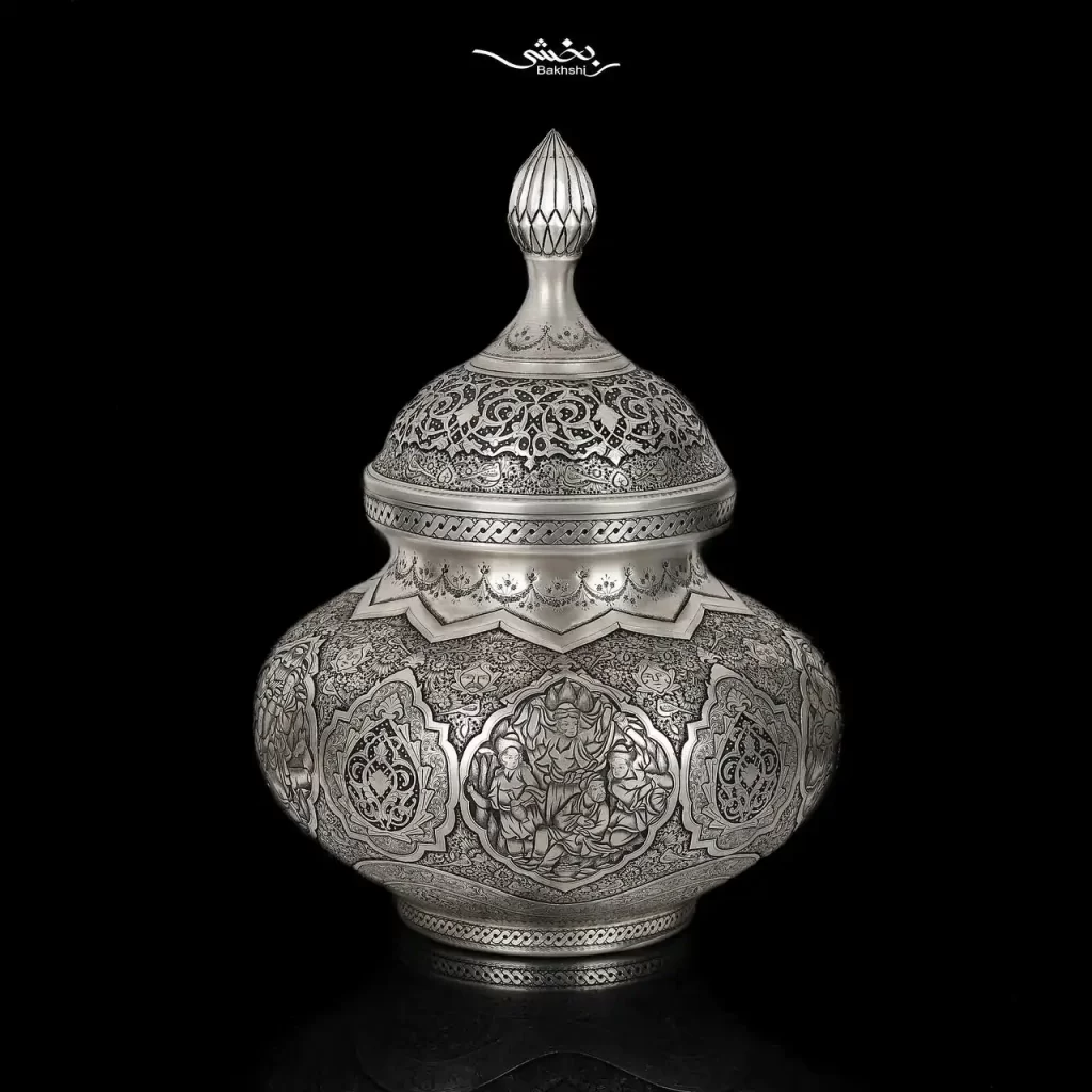 گزخوری نقره گرد دربدار مینیاتور ریزقلم اعلا