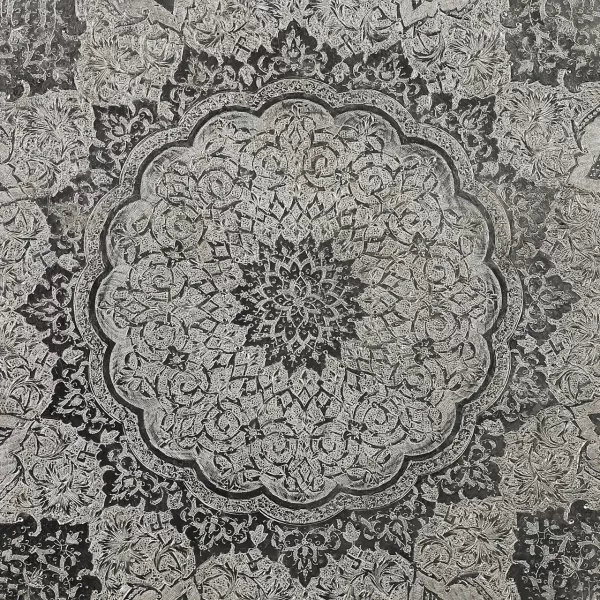 سینی نقره گرد ترنج ریزقلم