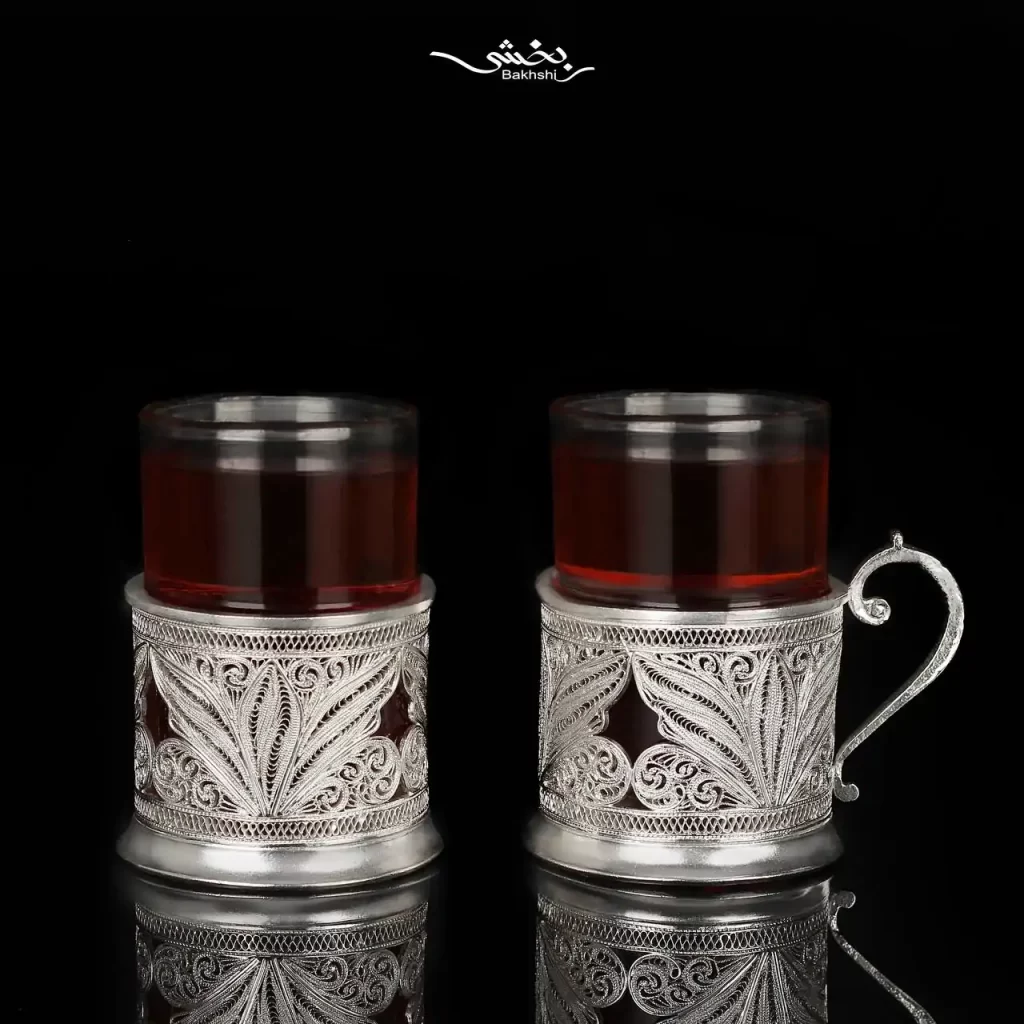 ست چایخوری نقره ملیله زنجان