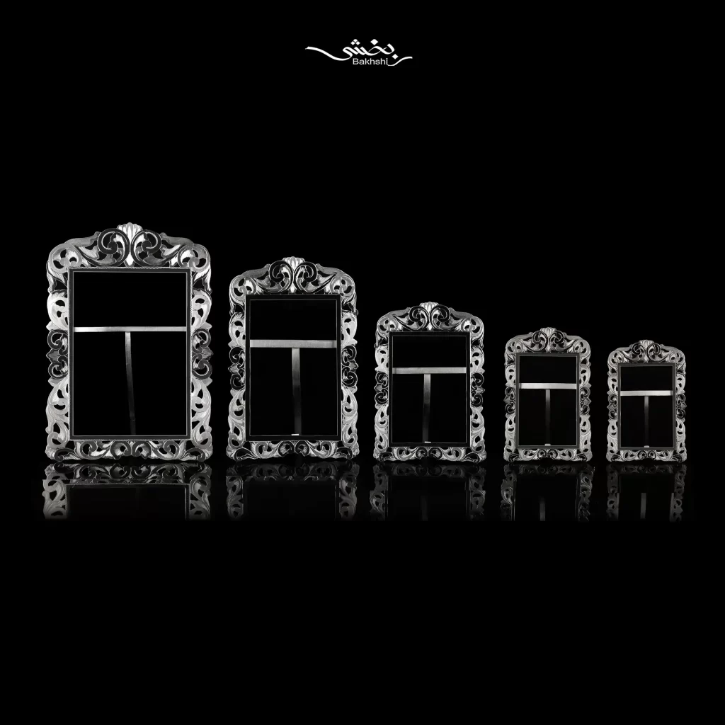 قاب عکس نقره مستطیل قلم تبریز
