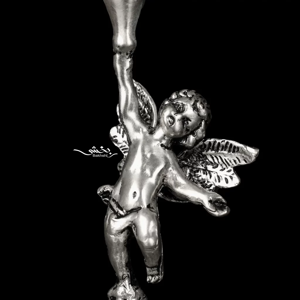 شمعدان کریستال نقره پایه فرشته