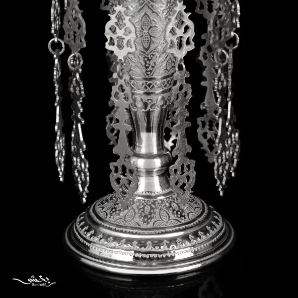 شمعدان نقره لاله آویزدار قلم اسلیمی
