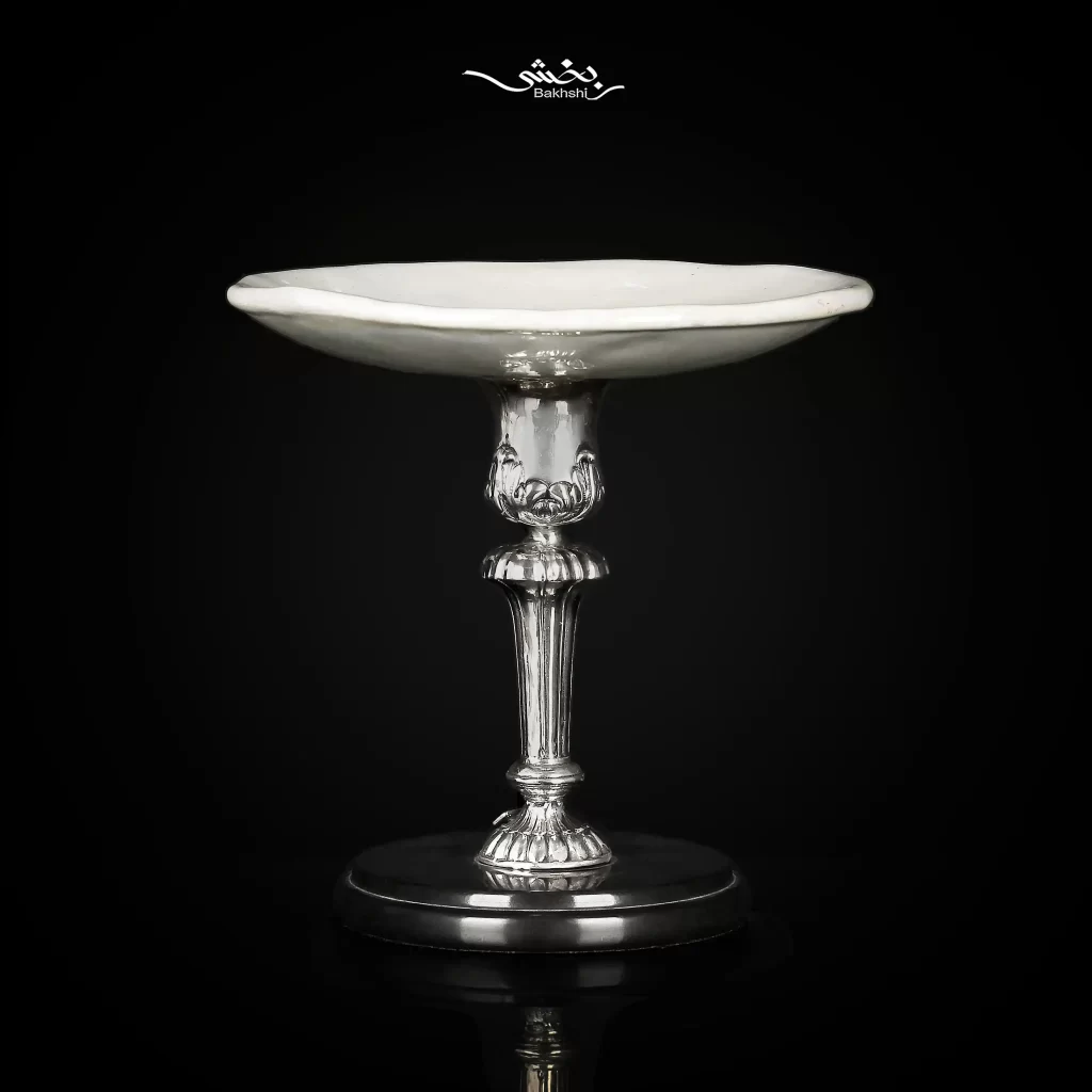 شیرینی خوری سرامیک نقره پایه ستونی