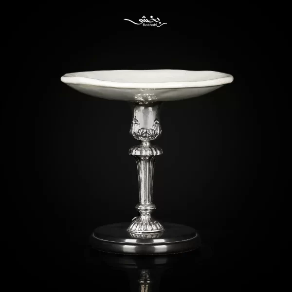 شیرینی خوری سرامیک نقره پایه ستونی