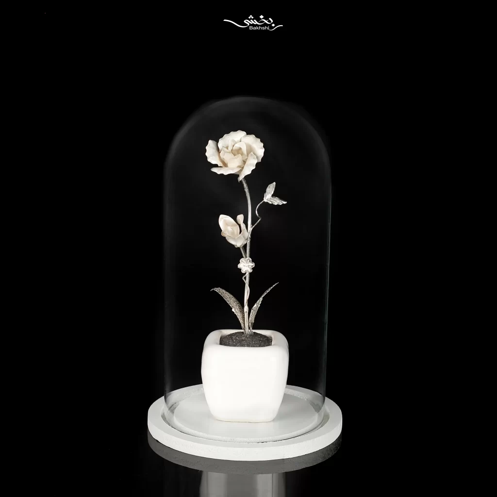 باکس گل رز نقره