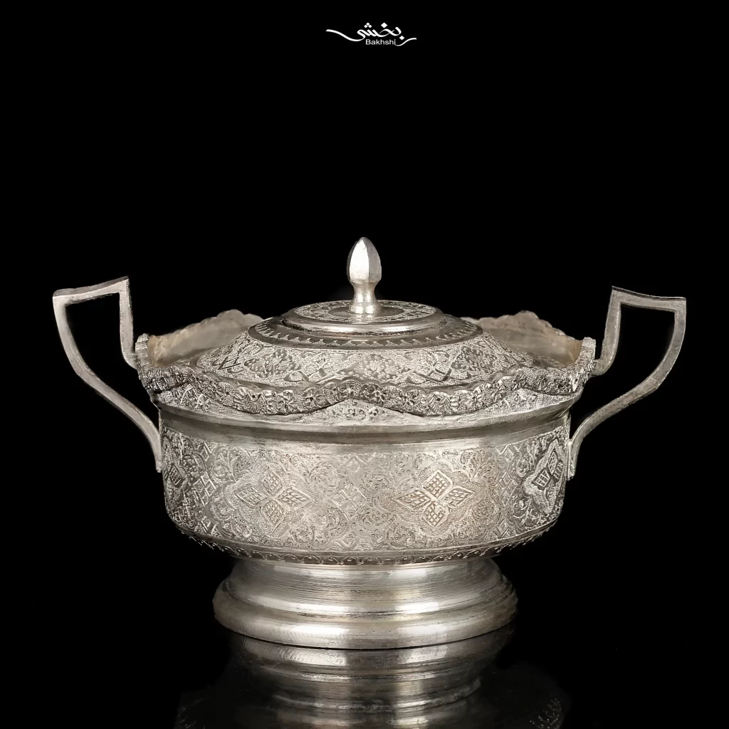 قندان نقره قلم اسلیمی