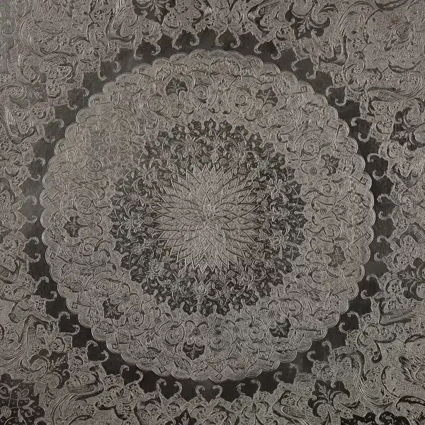 سینی نقره گرد قلم ترنج