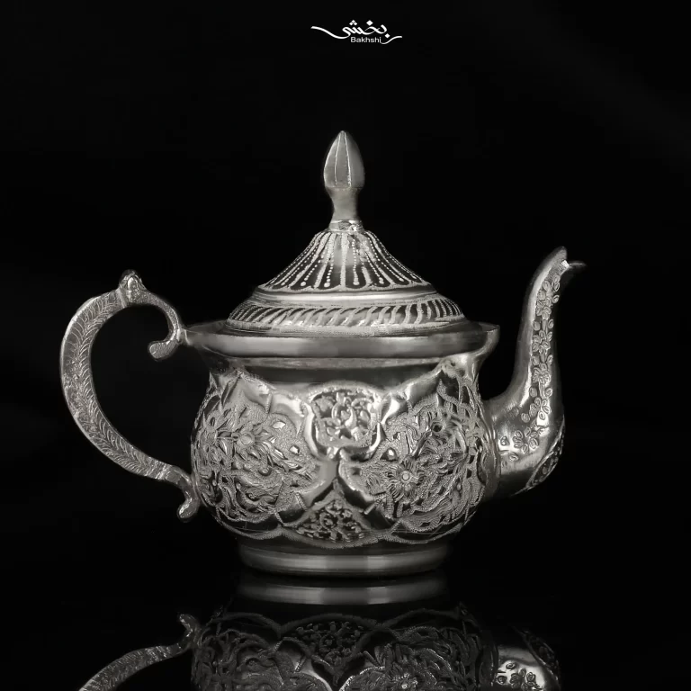 قوری نقره قهوه خوری قلم گل و مرغ