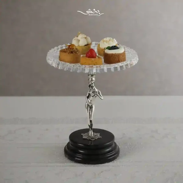 شیرینی خوری کریستال نقره قلم ریخته گری