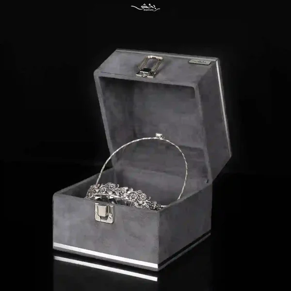 سبد دسته دار کریستال نقره