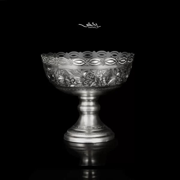 کاسه پایه دار نقره قلم تبریز