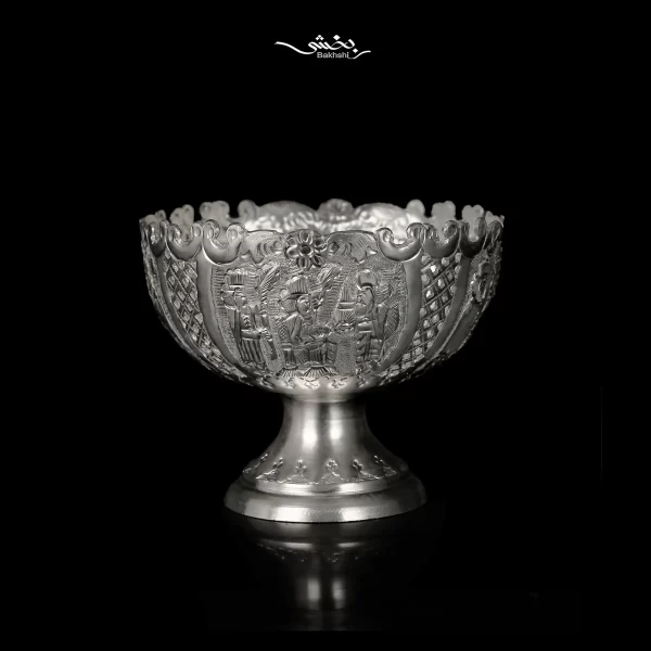 کاسه پایه دار نقره قلم تخت جمشید