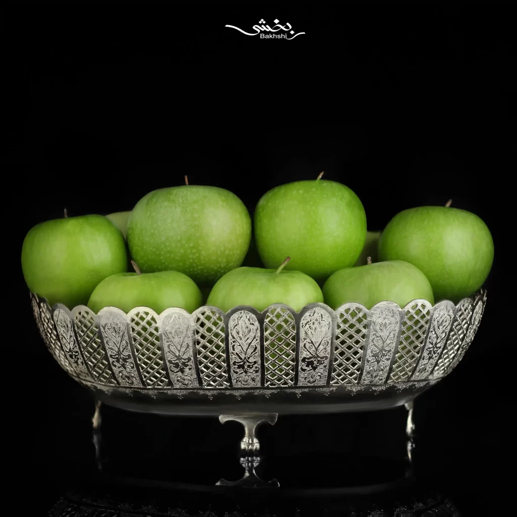 کاسه بیضی نقره قلم ترنج