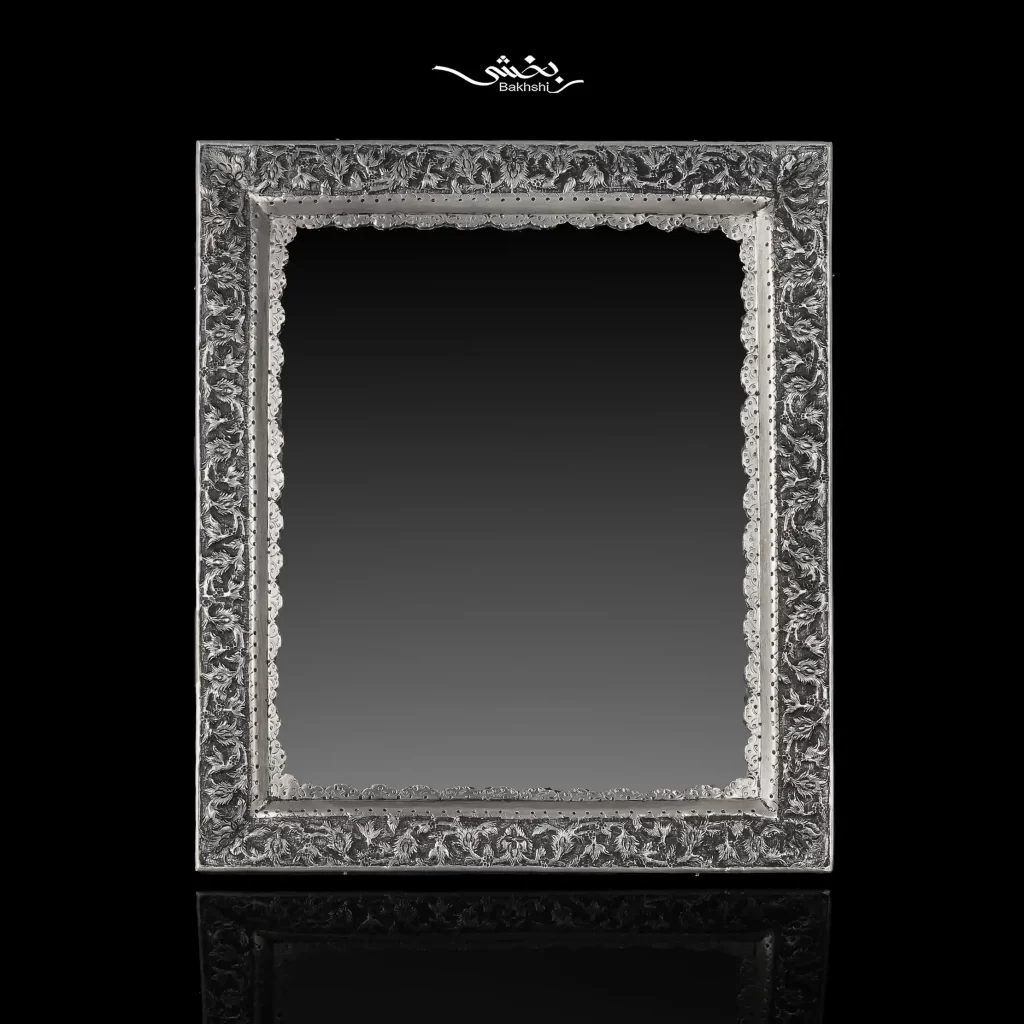 ست آینه مستطیل گل و مرغ و شمعدان تک شاخه قلم ترنج