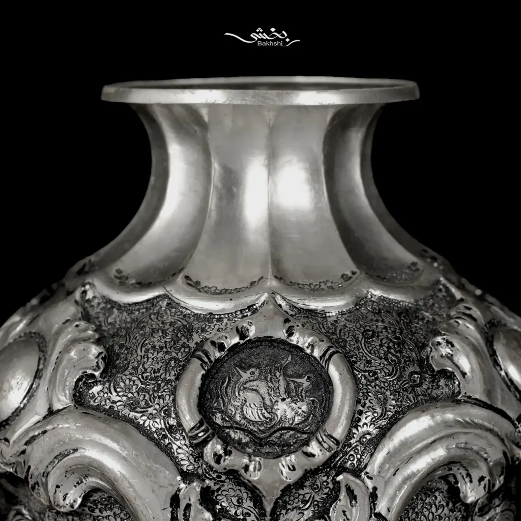 گلدان نقره اناری قلم مینیاتور اعلا