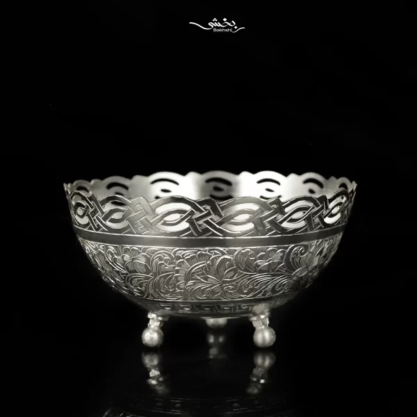 کاسه 6 عددی نقره پایه گلوله ای قلم تبریز