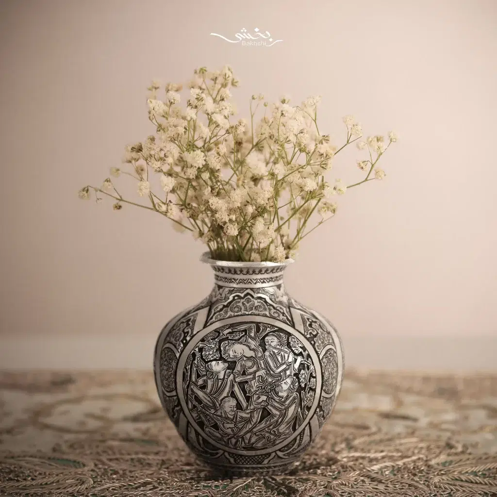 گلدان نقره اناری مینیاتور