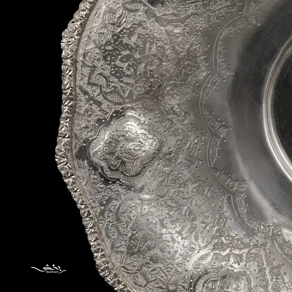 ست هفت پارچه بشقاب گرد پایه گلوله ای ترنج