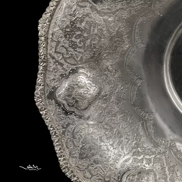 ست هفت پارچه بشقاب گرد پایه گلوله ای ترنج