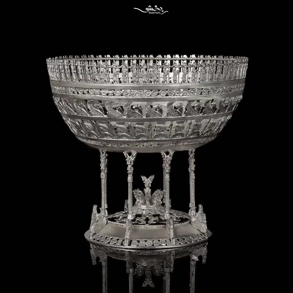 میوه خوری نقره پایه دار قلم تخت جمشید