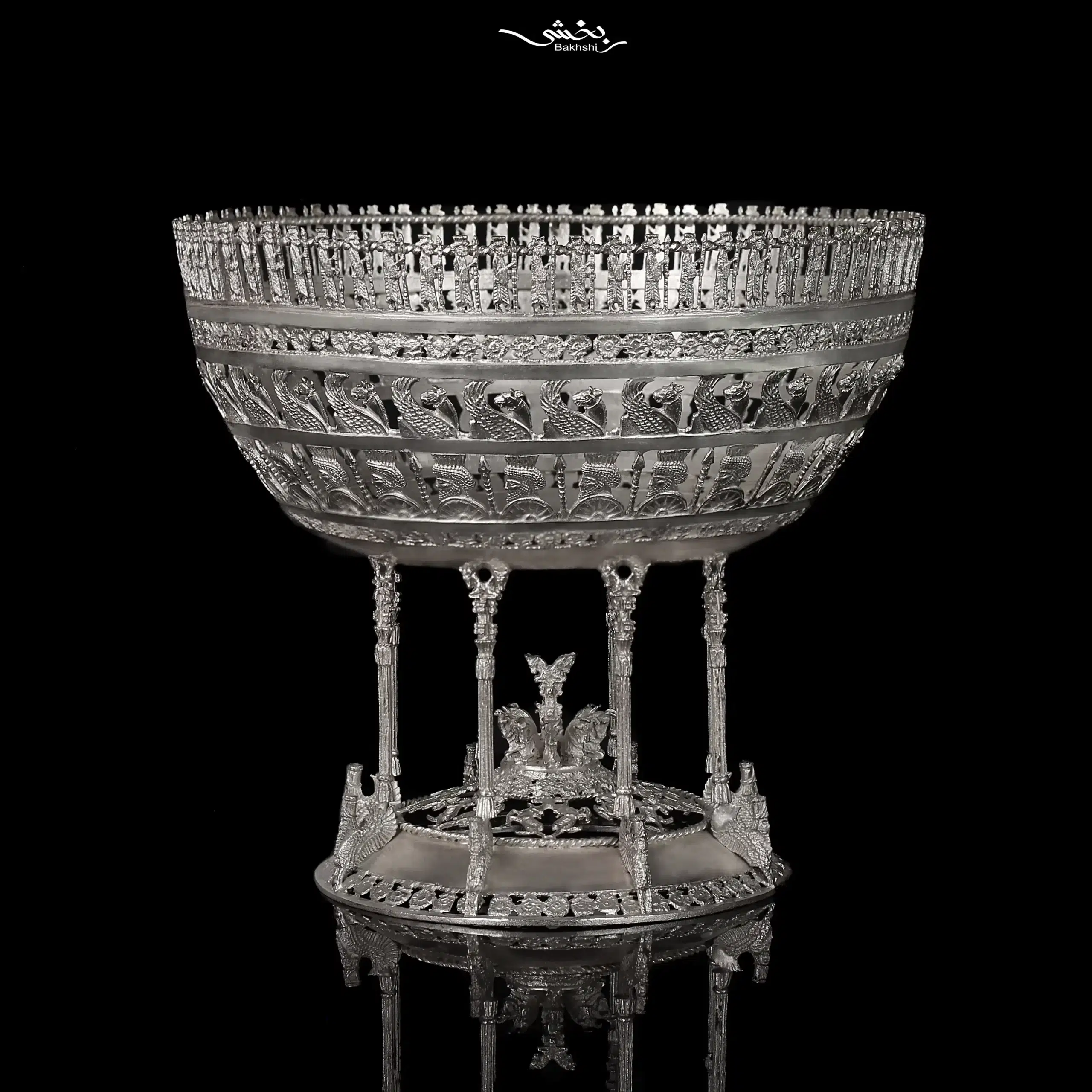 IMG_5853 میوه خوری نقره پایه دار قلم تخت جمشید