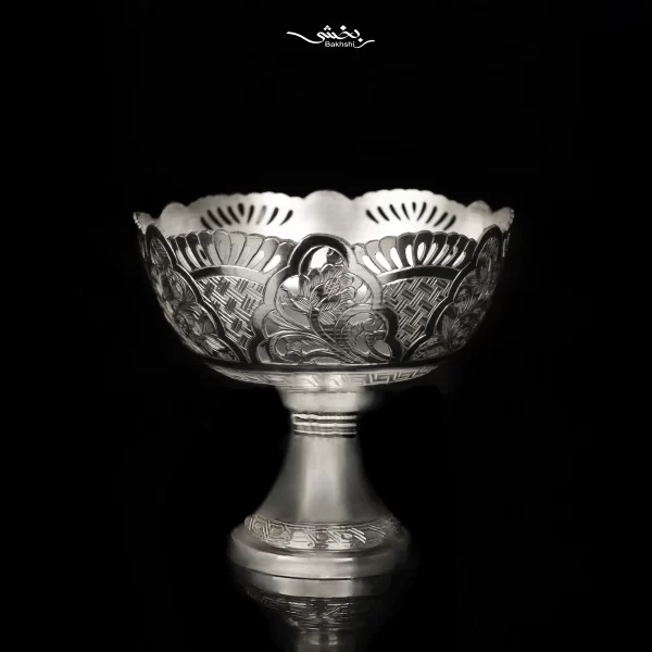 کاسه 6 عددی نقره پایه دار قلم تبریز