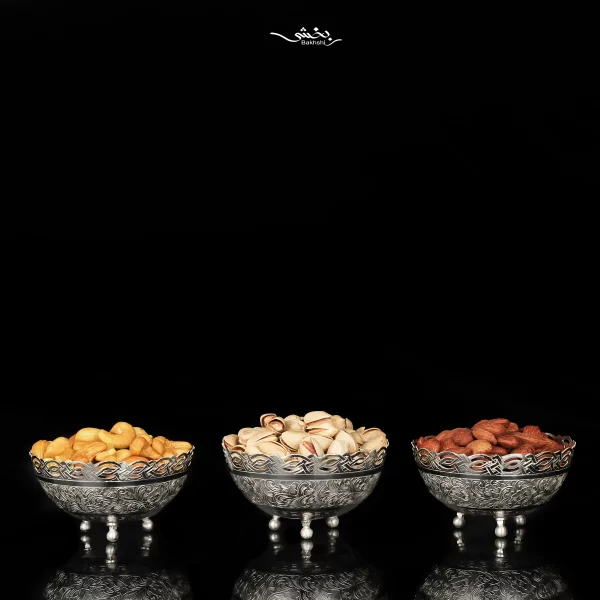 کاسه 6 عددی نقره پایه گلوله ای قلم تبریز