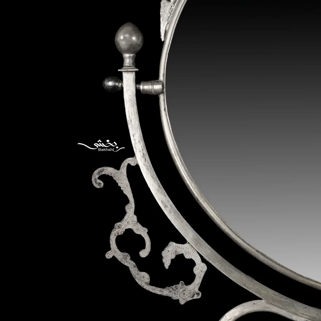 آینه نقره گهواره ای گل و مرغ