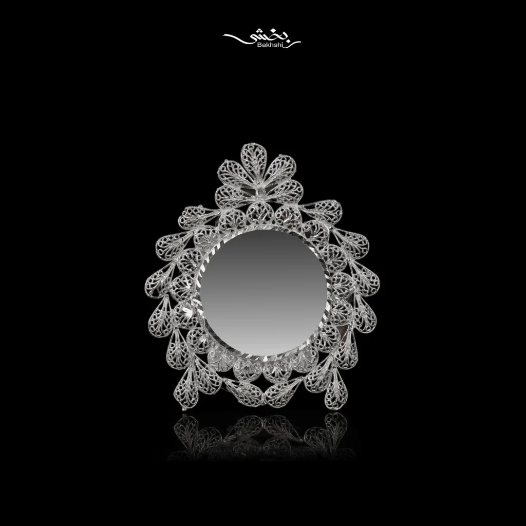 قاب عکس نقره دایره ملیله کد 10