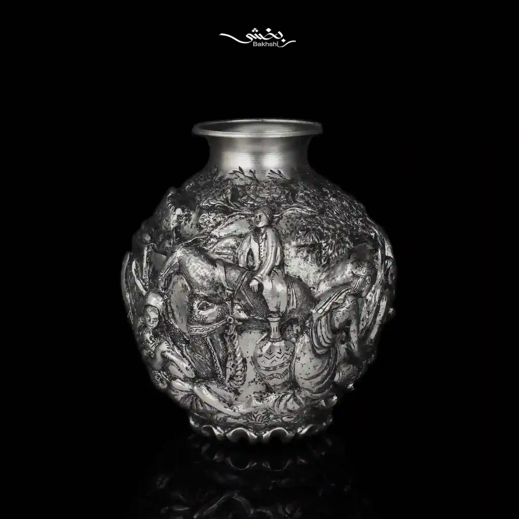 گلدان نقره اناری مینیاتور اعلا حجمی