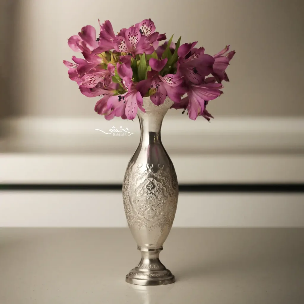 گلدان نقره موشکی قلم ترنج